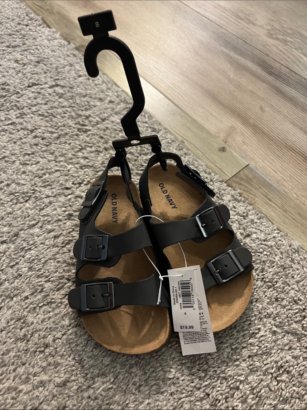 Old Navy Kids Gray Triple-Buckle Cork-Style Sandals